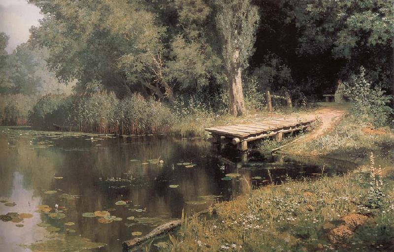 unknow artist Overgrown Pond oil painting picture